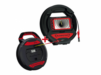 RUNPOTEC RC3 İnceleme Kamerası (digital) - 15 m + GF3 Fiberglas Çubuk ile dijital Metre Sayacı - 30 m için Rohrinspektion von kadar zu 15 m - 11150