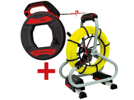 RUNPOTEC RP5 - 30 m + GF4.5 Profesyonel Set Ø 4,5 mm - 60 m Kablo Çekme Cihazı + Fiberglas Çubuk - 11120