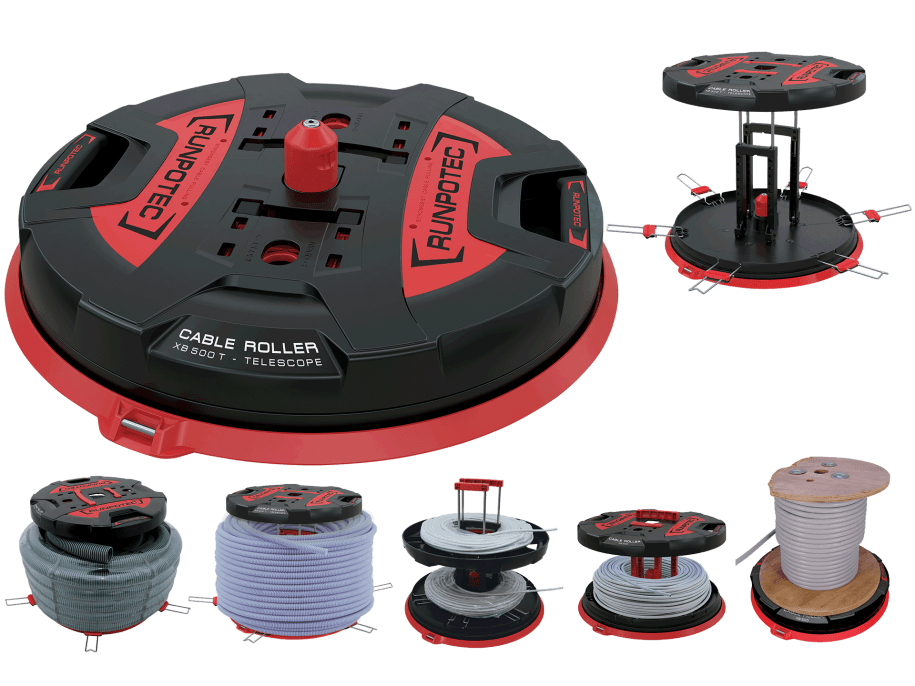 XB 500 T - kablo makarası açıcı / kablo makarası açıcı (teleskopik uzatma) kadar 800 kg taşıma kapasiteli RUNPOTEC XB 500 T - Cable Roller / Kablo Makarası (Teleskopauszug) kadar 800 kg taşıma kapasitesi - 10187