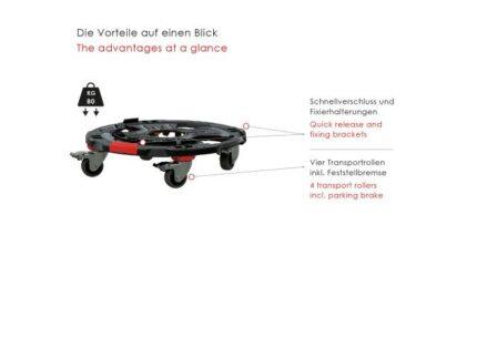 RUNPOTEC XB 500 APR - Adapterplatte - Roller için XB 500 ve XB 500 T, Traglast 80 kg ürün görseli 3
